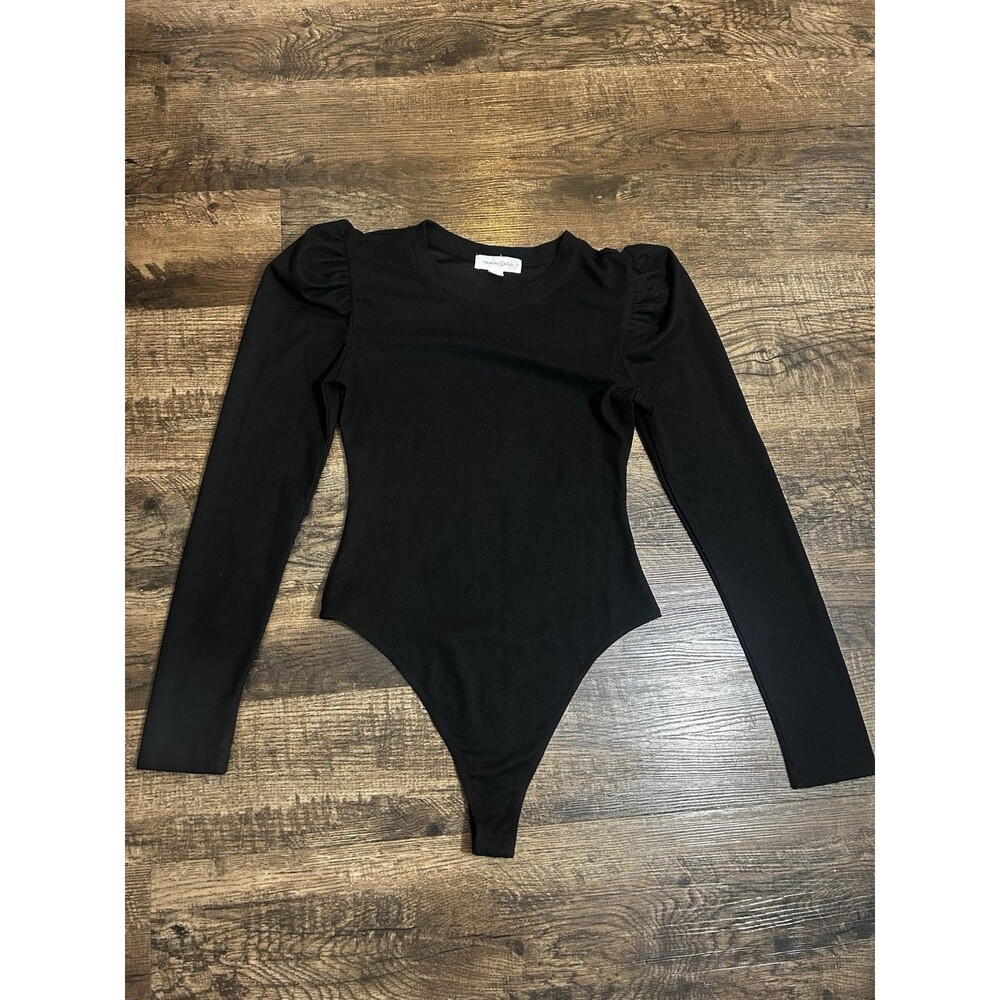 TREASURE & BOND Black Puff Sleeve Bodysuit -‎ Size Small